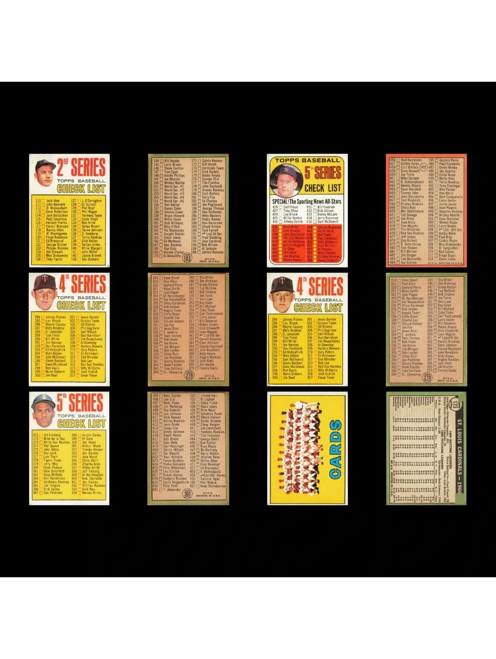 Vintage 1960s-70s Baseball Card Checklist Lot / Mickey Mantle / Extras 79 Total